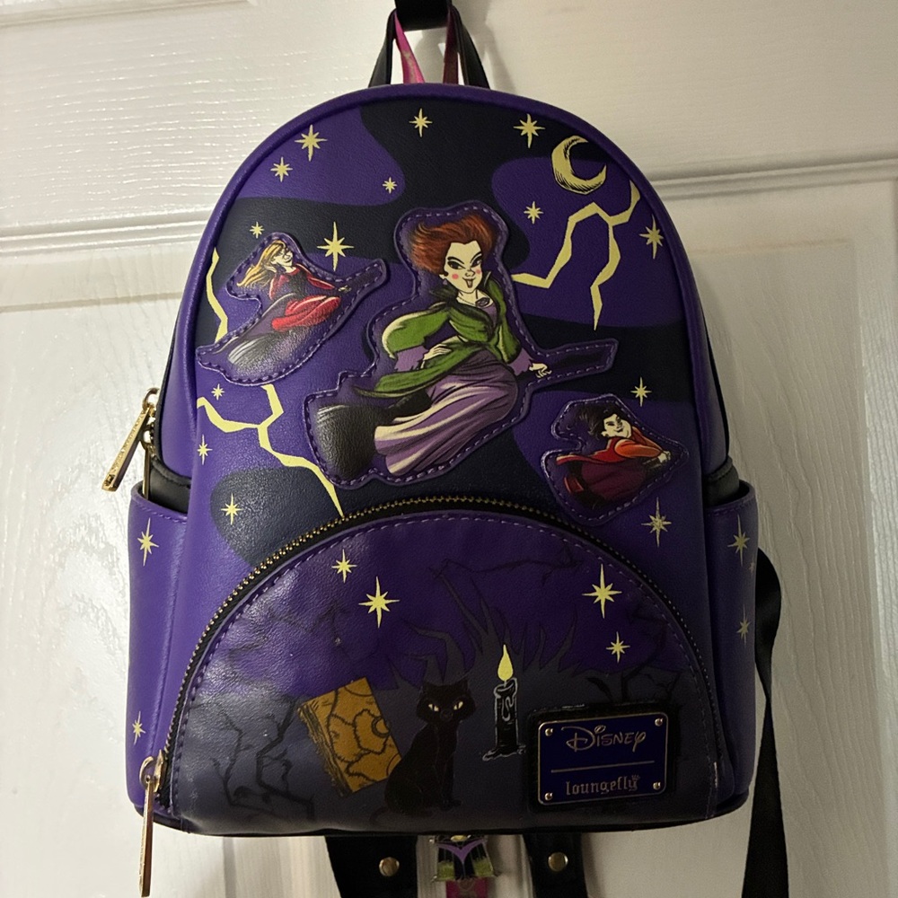 Loungefly Disney Purple Backpack with Character Graphics